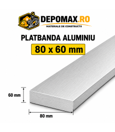 Platbanda aluminiu 80 x 60 mm, 6 metri (EN-AW 6060)